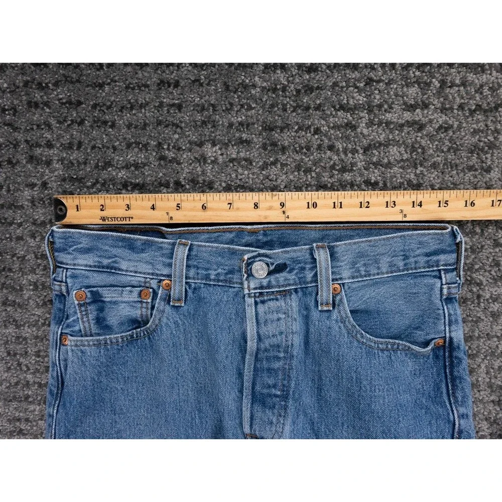 Levis 501 Jeans Mens 30x30 Blue Straight Button Fly Cotton Denim Casual Preppy